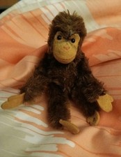 Steiff alter  kleiner Affe Jocko bespielt 10 cm, Knopf im rechten Fuss, Gelenke