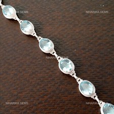 Oval Sky Blau Topas Stein 925