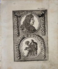 Louis XIV, King of France. Medal/portrait. Copperplate engraving, Alain Mallet