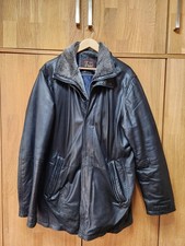 Herren Leder Jacke schwarz mit