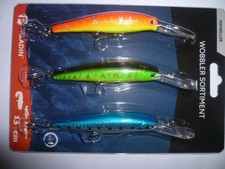 Wobbler-Sortiment  3 Top Wobbler für Hecht, Zander und Wels  13,0 cm