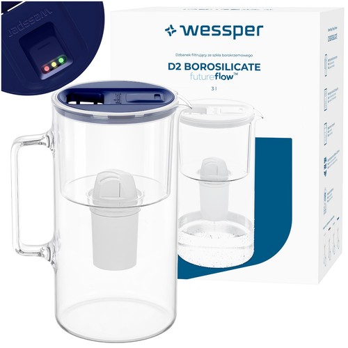 Wasserfilter kanne glas blau - kanne,