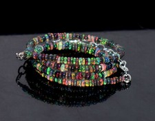 26Crt 16 " Natürlich Äthiopische Schwarz Opal Wollo Feuer Edelstein Halskette