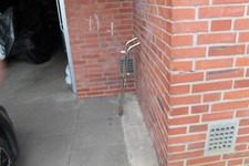 Badeleiter Edelstahl mit 4 Teak-Stufen, klappbar, Heckmontage, Bootsleiter