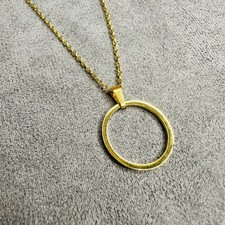 Halskette 45 cm – Edelstahl vergoldet mit Ringanhänger Unisex