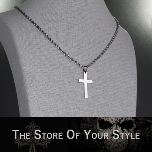 Kette mit kreuz edelstahl - kreuz,
