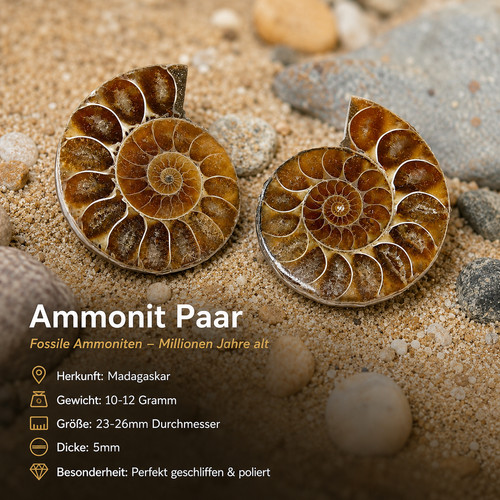 Ammonit paar fossil madagascar - fossil,