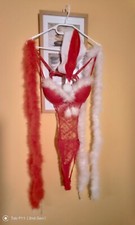 1 x Weihnachts Desous , 1 x Weihnachtsmütze, 2 x Feder Boa