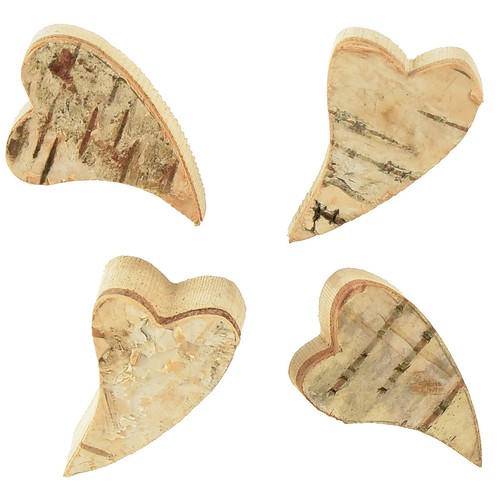 Holzherzen birkenrinde deko - holzherzen,