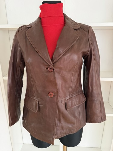 Damenlederjacke dunkelrot - damenlederjacke, 38