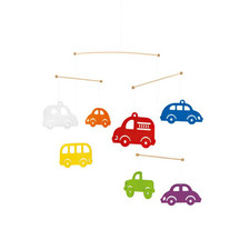 Selecta Baby-Mobile bunte Autos aus Holz / Verpackung leicht abgenutzt!