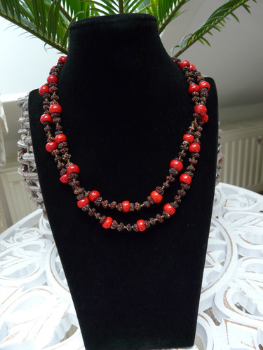 Vintage halskette kernkette - halskette,