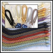 2 Schmale Seil Gardinen Raffhalter 65cm Slinky Twist Zopf Kordel Raffhalter Gardinenbinder