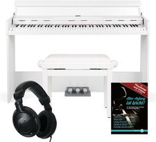 88-Tasten Digital E-Piano Beginner Home Keyboard Pedale Weiß matt Set Bank