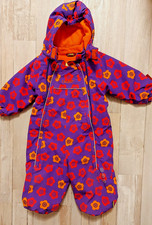 Schneeanzug Overall CeLaVi Gr.86/92 Lila mit pink-/orangfarbenem Muster dick