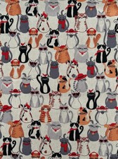 Dekostoff Baumwolle Stoff Leinenoptik Katzen Breite 140 cm