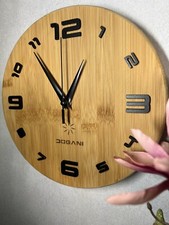 Wanduhr Bambus Holz, Moderne