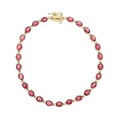 Tennis armband mit echten - mit, rosa