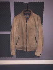 HUGO BOSS Wildlederjacke Herren Gr. 54 Braun Echtleder | Zip | gepflegt | L     