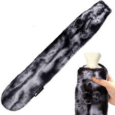Heißwasserflasche Vliesabdeckung 2L lang Gummi Kunstfell Körper flauschig warmies UK
