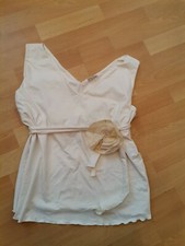 Umstandsmode Hochzeit Schwangerschaftsshirt lÄrmellos Top Creme gr. 44 1-2-3-U-5
