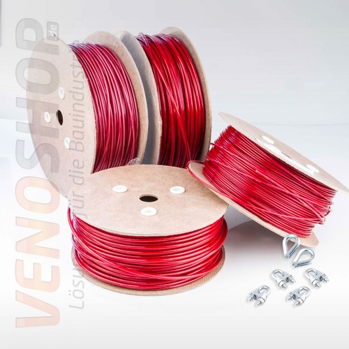 Rot stahlseil pvc set - stahlseil, set: