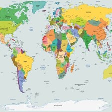 Vliestapete Fototapete Tapete Vlies Weltkarte Welt Länder Geographie FW2644VE