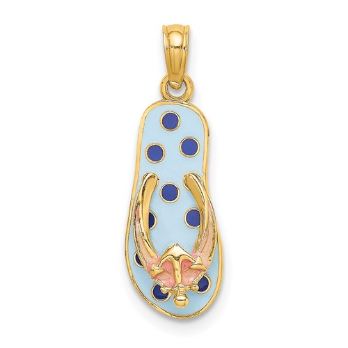 14k gelbgold emaille anker - 14k,