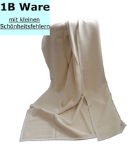 Kuscheldecke 150x200 cm 100% Baumwolle Biederlack Wohndecke weich uni creme 1b