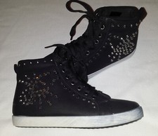 Sneaker schnür Schuhe mit Nieten Spinne Motive  Gothic Punk EMO Größe 38