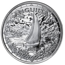 Anguilla  2 $ 2024 EC8 Regatta  1 Oz Silber Proof Like auf Cardboard