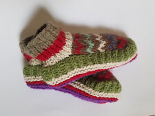 Gestrickte Mokassins Pantoffel Original aus Nepal, 100% Baumwolle ca. 34-38