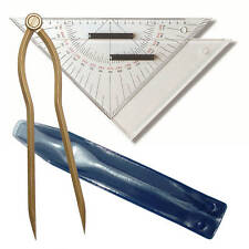 Navigationsbesteck - Kursdreieck + Anlegedreieck + Zirkel # Besteck Komplettset