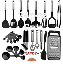 24-teiliges Silikon Küchenutensilien Set Antihaft Kochlöffel und Backwerkzeuge