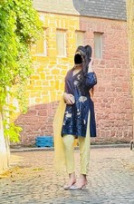 Blue and Golden Salwar Kameez