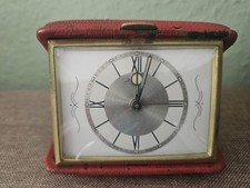 Kienzle -Reisewecker im roten Etui, funktioniert, verm. 50er Jahre
