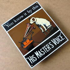 HIS MASTERS VOICE Altes Emailschild England 80er MAKELLOS Grammophon JACK RUSSEL