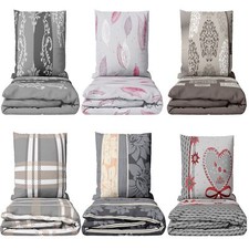 Winter Bettwäsche Fleece warm Flausch kuschelig Kissen 80x80 Set Reißverschluss