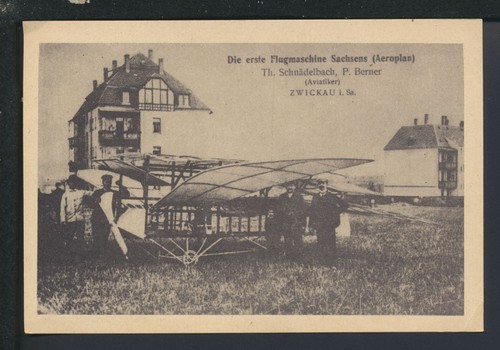 Ansichtskarte flugzeug zwickau - ansichtskarte,