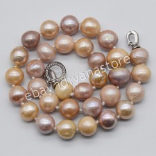 Natürlich Perle 12-14mm Seltene Mehrfarbig Barock Keshi Edison Perle Halsketten