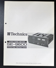 Original Technics SE-9600 Endstufe Bedienungsanleitung/Operating Instructions!