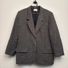 Vintage Pendleton Damen Blazer Jacke Gr. XL Grau 100% Wolle