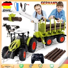 Fernsteuerung Traktor mit Holz Greifarm 3 Stämme Spielzeug für Jungen ab 3 Jahre