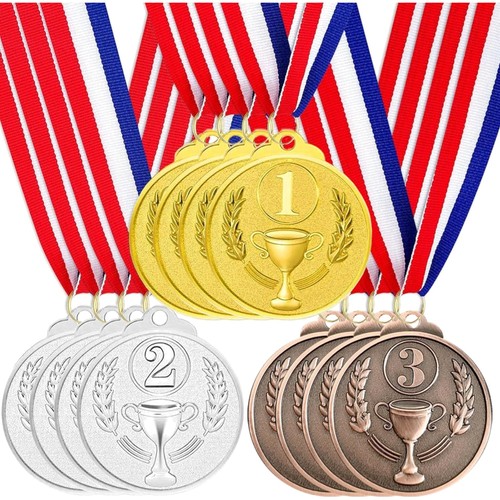 Metall medaillen 12er set gold - set,