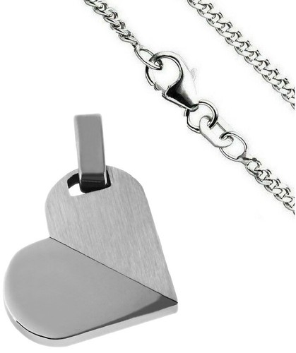 Edelstahl kette herz - edelstahl,