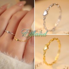 Echt 925 Sterling Silber * Ring Fingerring Verstellbar * Herz Kette