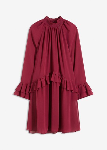 Chiffonkleid mit rüschen - chiffonkleid,