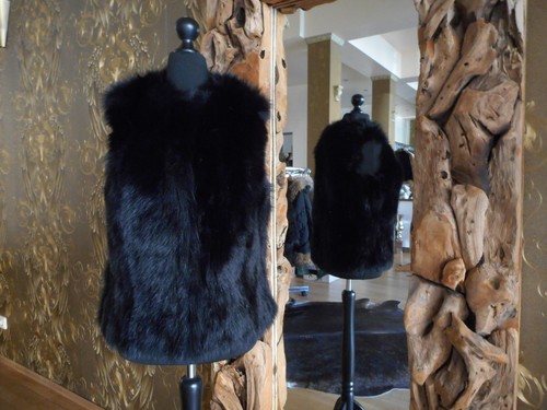 Fuchsweste pelz weste schwarz - fuchsweste,