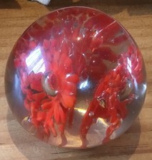 Vintage ruby glass - ruby, paperweight