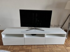 IKEA Besta TV Bank mit Glasplatte 180x42x40